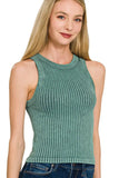 Zenana Ribbed Washed Seamless Tank Top