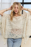ADORA Boat Neck Crochet Lace Cover Up