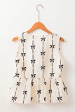 Tied Front Bow Print Peplum Tank