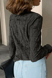 Distressed Round Neck Long Sleeve Blouse