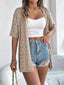 Openwork Open Front Half Sleeve Cardigan