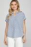 She + Sky Full Size Printed Johnny Collar Short Sleeve Blouse Plus Size