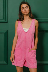 BiBi Patch Vintage Washed Denim Shortall