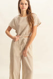 HYFVE Round Neck Short Sleeve Top and Pants Set