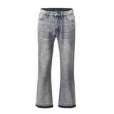Men's Frayed Hem Bootcut Jeans