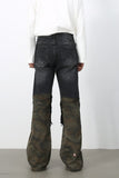 Men's Frayed Hem Camouflage Jeans