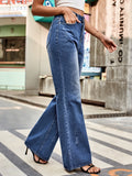 High Rise Bootcut Jeans with Pockets - felvior