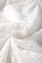 Eyelet V-Neck Long Sleeve Blouse