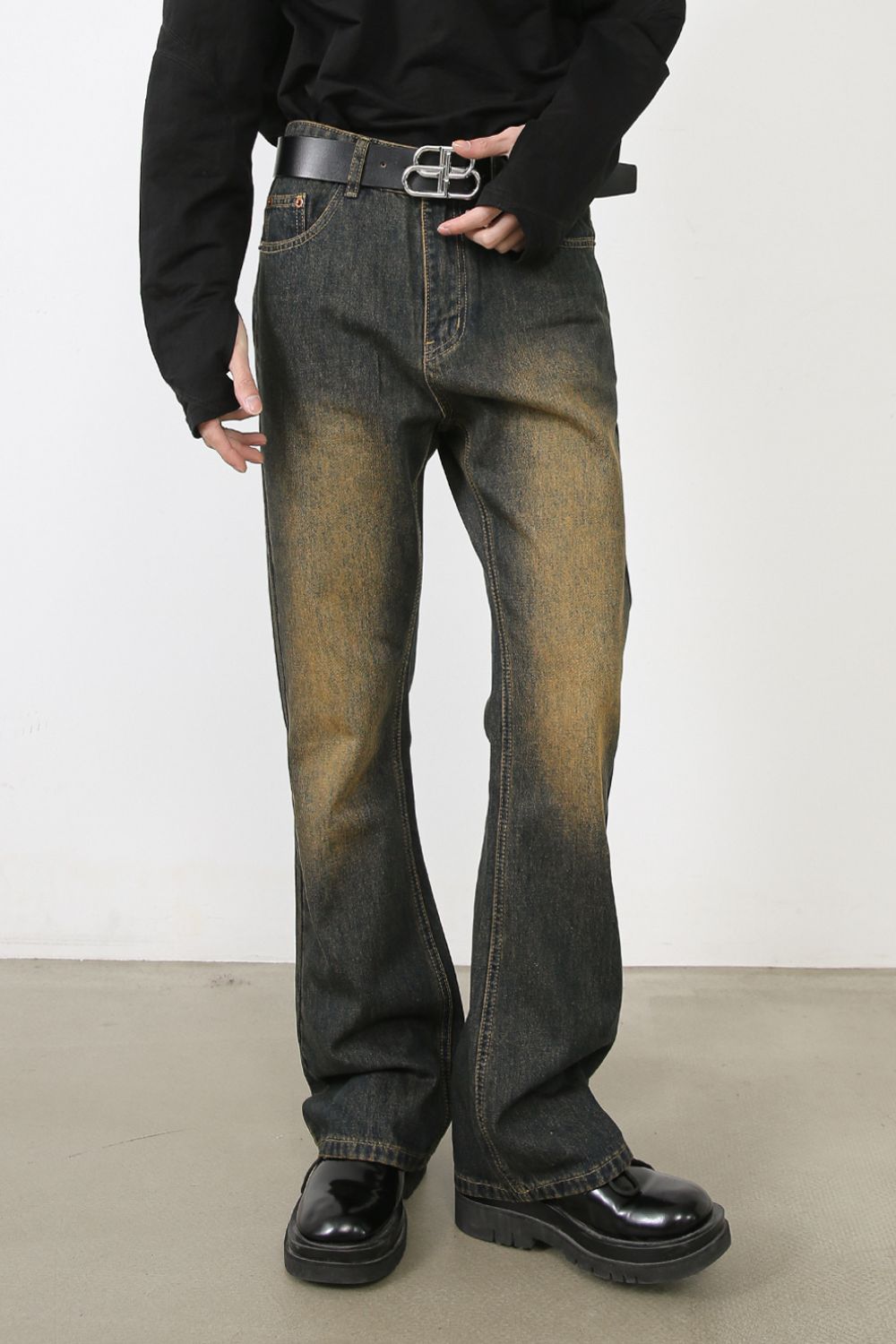 Men's Washed Bootcut Jeans Hauptbild
