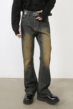 Men's Washed Bootcut Jeans