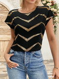 Contrast Round Neck Short Sleeve T-Shirt