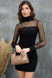 Turtleneck Long Sleeve Dress - felvior