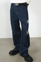 Men's Distressed Jeans with Pockets