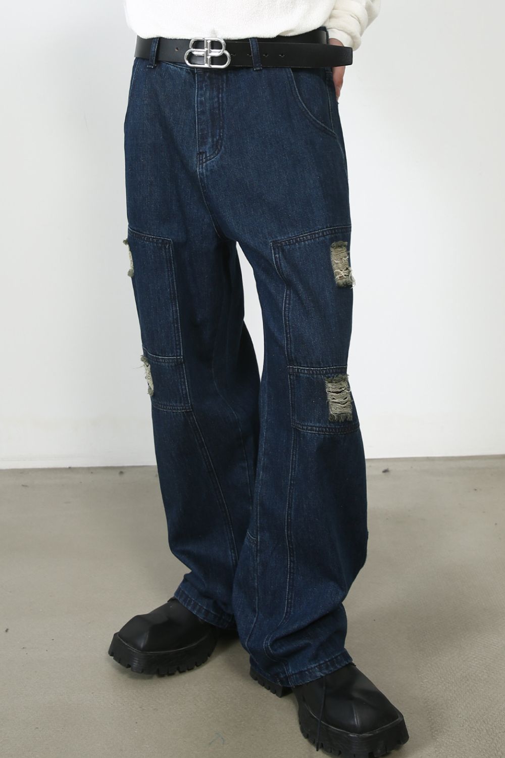 Men's Distressed Jeans with Pockets