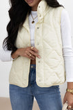 Snap Down Texture Vest Coat with Pockets - felvior