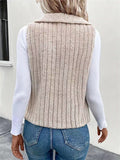 Open Front Fuzzy Vest Coat - felvior