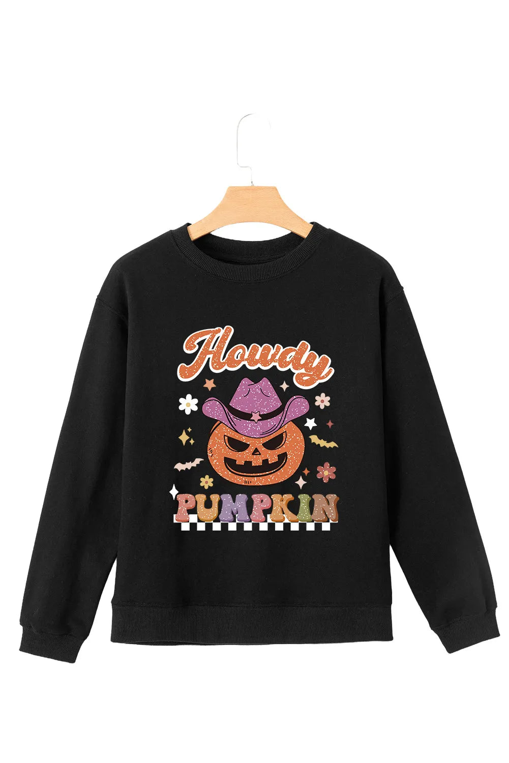 Jack-O'-Lantern Round Neck Long Sleeve Sweatshirt - felvior