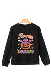 Jack-O'-Lantern Round Neck Long Sleeve Sweatshirt - felvior