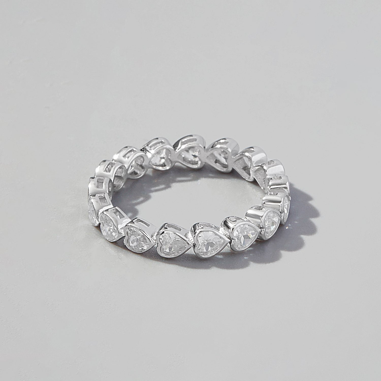 925 Sterling Silver Zircon Heart Ring - felvior