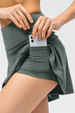 High Waist Wide Waistband Active Skirt - felvior