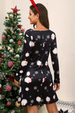 Full Size Christmas Long Sleeve Dress - felvior
