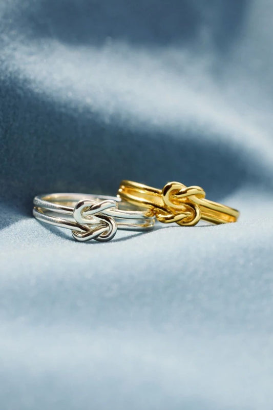 925 Sterling Silver Knotted Ring - felvior