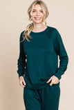 Super Lady Round Neck Raglan Sleeve Top and Drawstring Pants Lounge Set - felvior