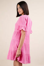 VERY J Plus Size Mineral Washed Woven Mini Dress