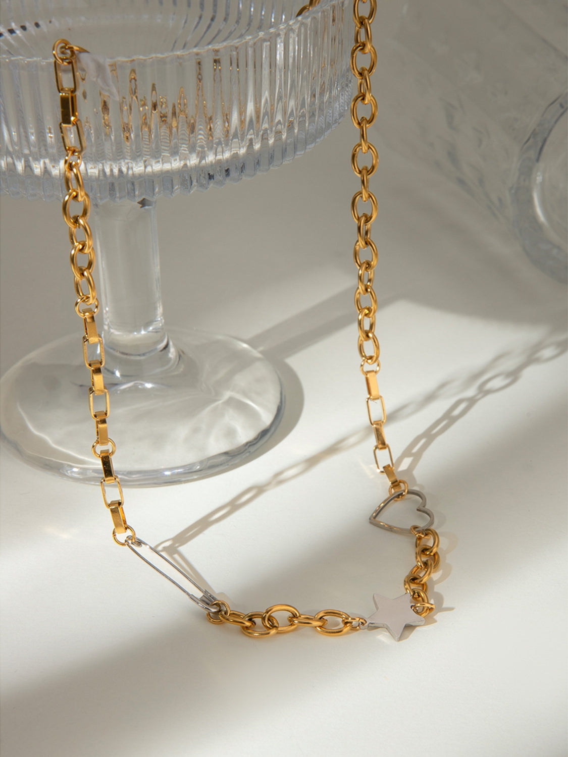Stainless Steel Star Heart Necklace - felvior
