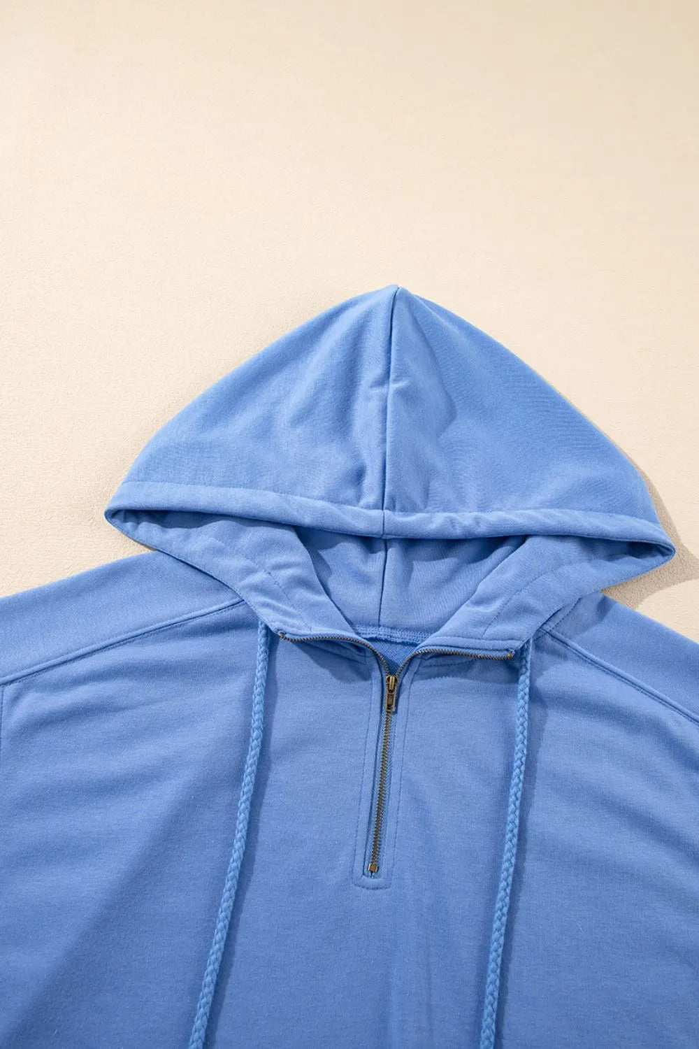 Drawstring Zipped Short Sleeve Hoodie and Shorts Set