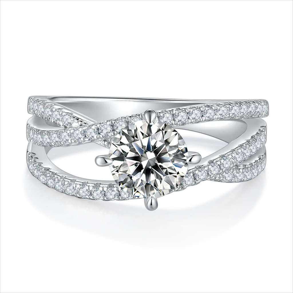 1 Carat Moissanite 925 Sterling Silver Ring