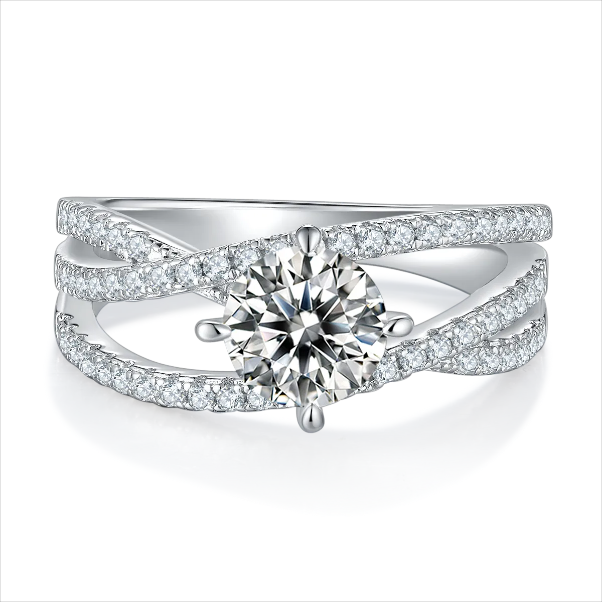 1 Carat Moissanite 925 Sterling Silver Ring - felvior