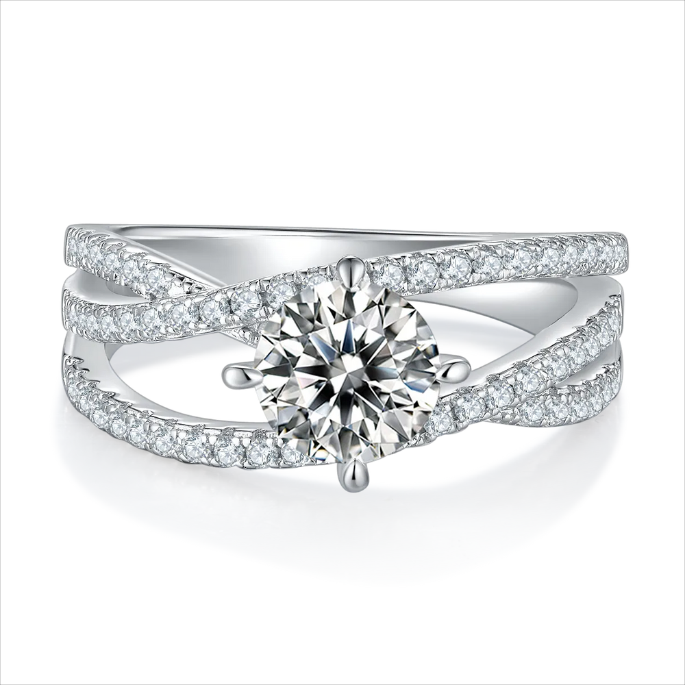 1 Carat Moissanite 925 Sterling Silver Ring