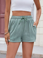 Florira Texture Drawstring Shorts
