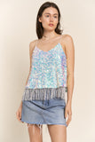 J.NNA Sequin Tassel Hem Flowy Cami - felvior
