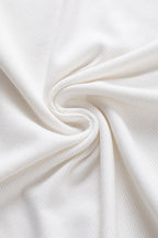 Round Neck Contrast Tweed Puff Sleeve Top