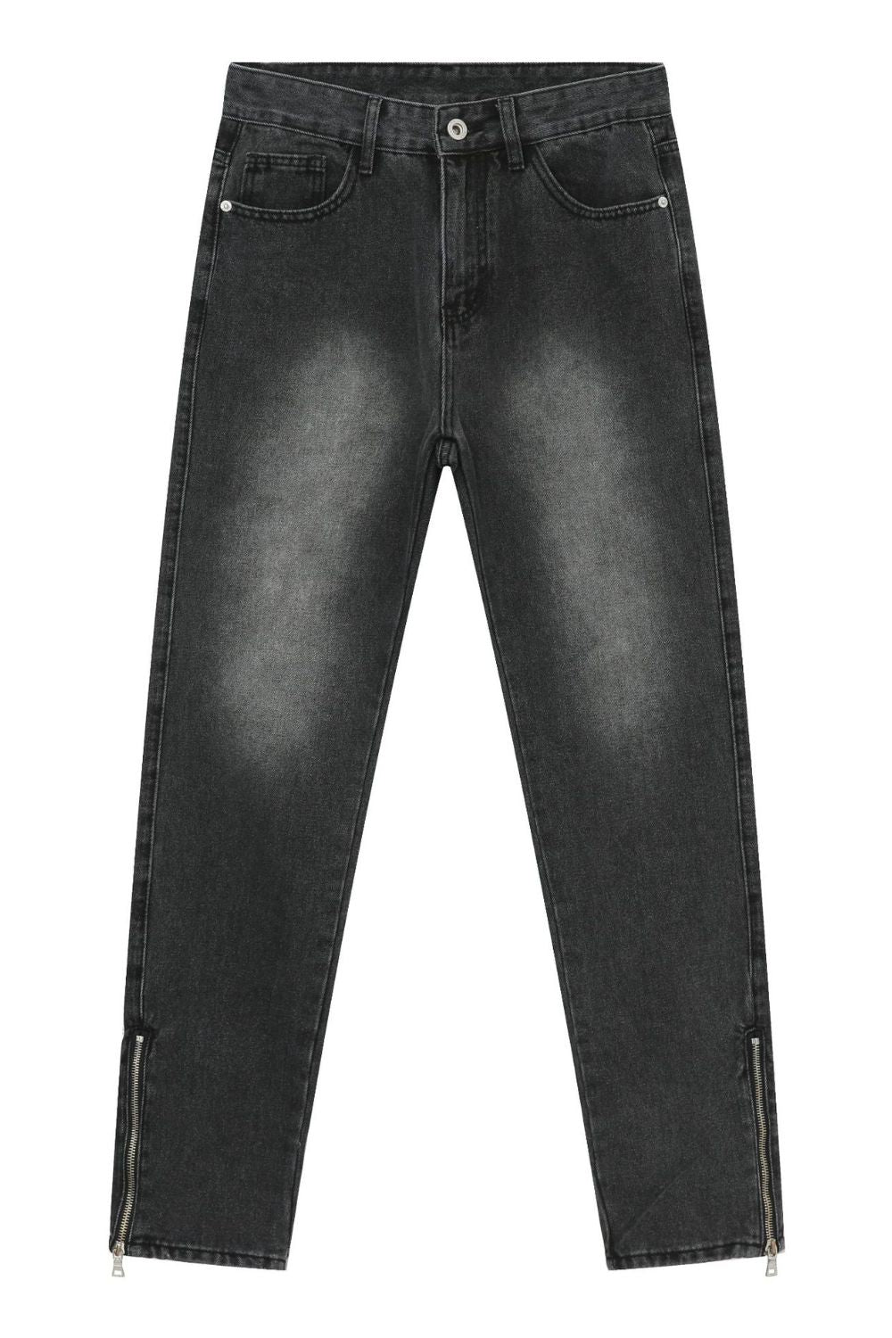 Men's Decor Zip Jeans with Pockets