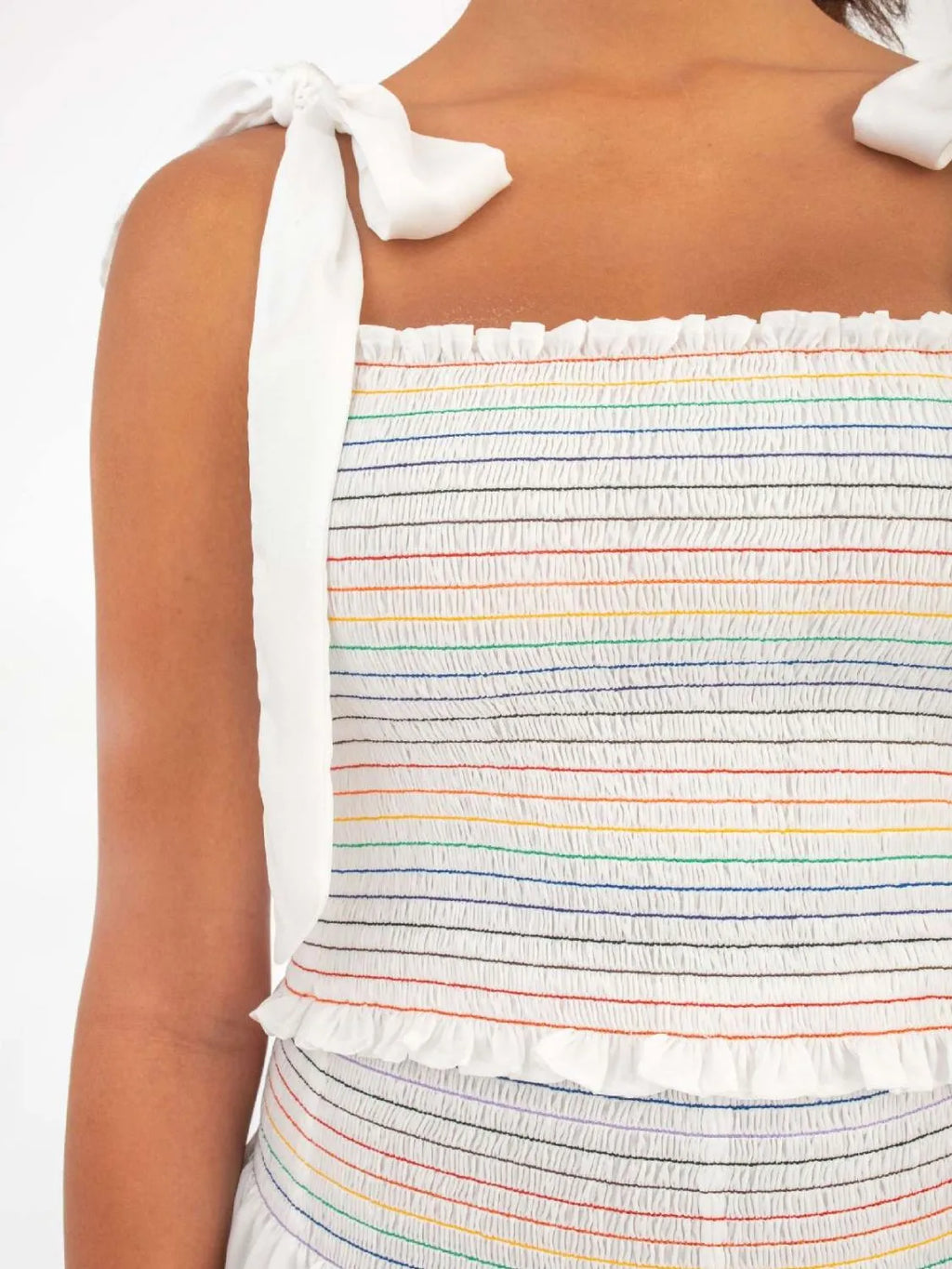 Smocked Tie Shoulder Cami and Shorts Set