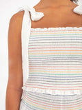 Smocked Tie Shoulder Cami and Shorts Set - felvior