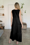 FAM-FAM Tiered V-Neck Sleeveless Dress - felvior