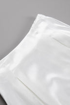 Back Elastic Waist Satin Minx Skirt