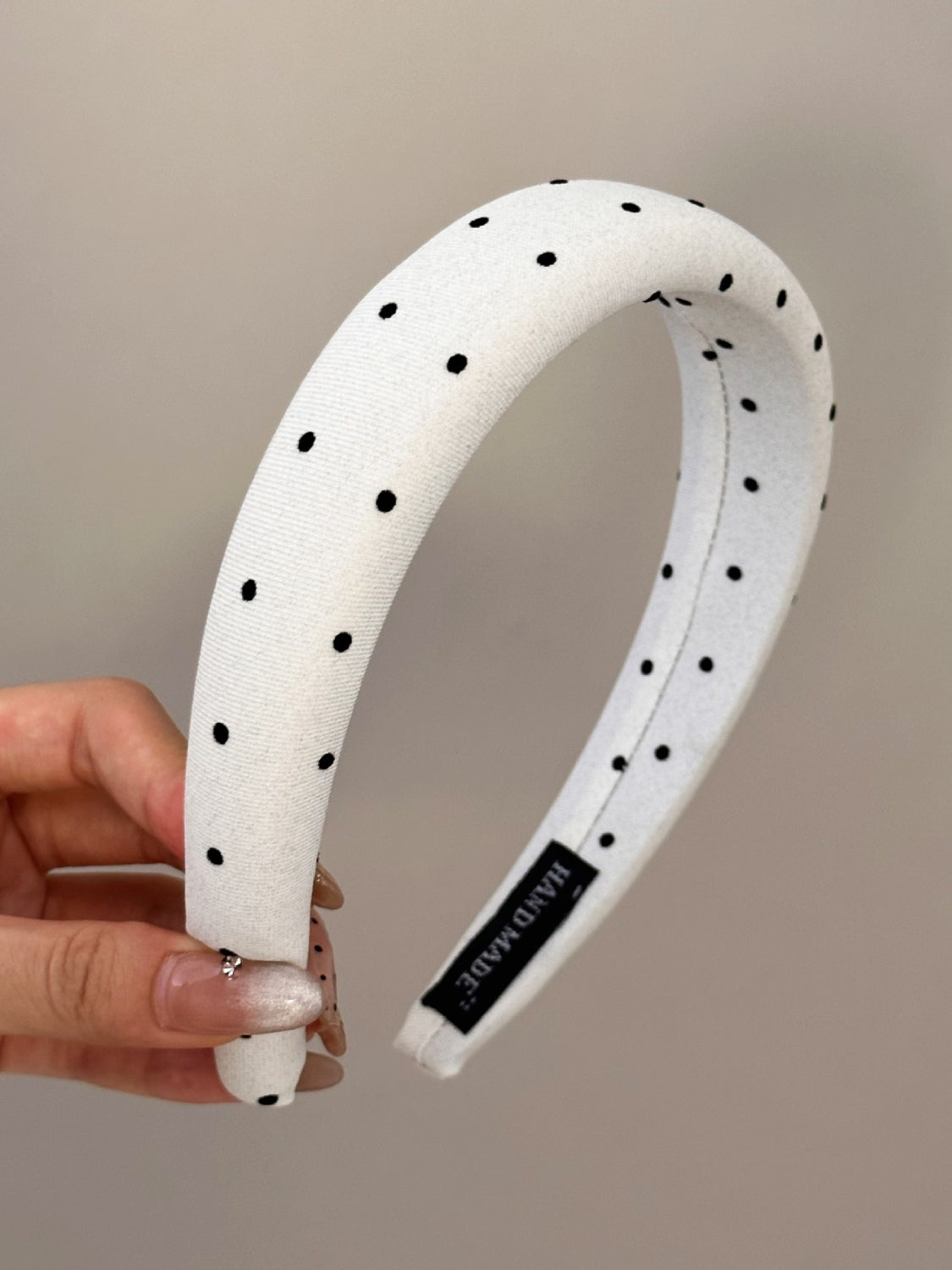 Polka Dot Polyester Wide Headband - felvior