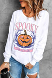 Jack-O'-Lantern Round Neck Long Sleeve Sweatshirt - felvior