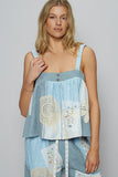 POL Embroidered Crochet Lace Patch Square Neck Cami - felvior