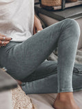 Ribbed Elastic Waist Leggings - felvior
