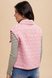 Annie Wear Texture Quilted Snap Down Vest Coat - felvior