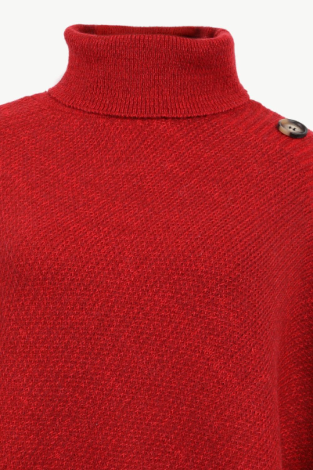 Turtleneck Buttoned Poncho - felvior