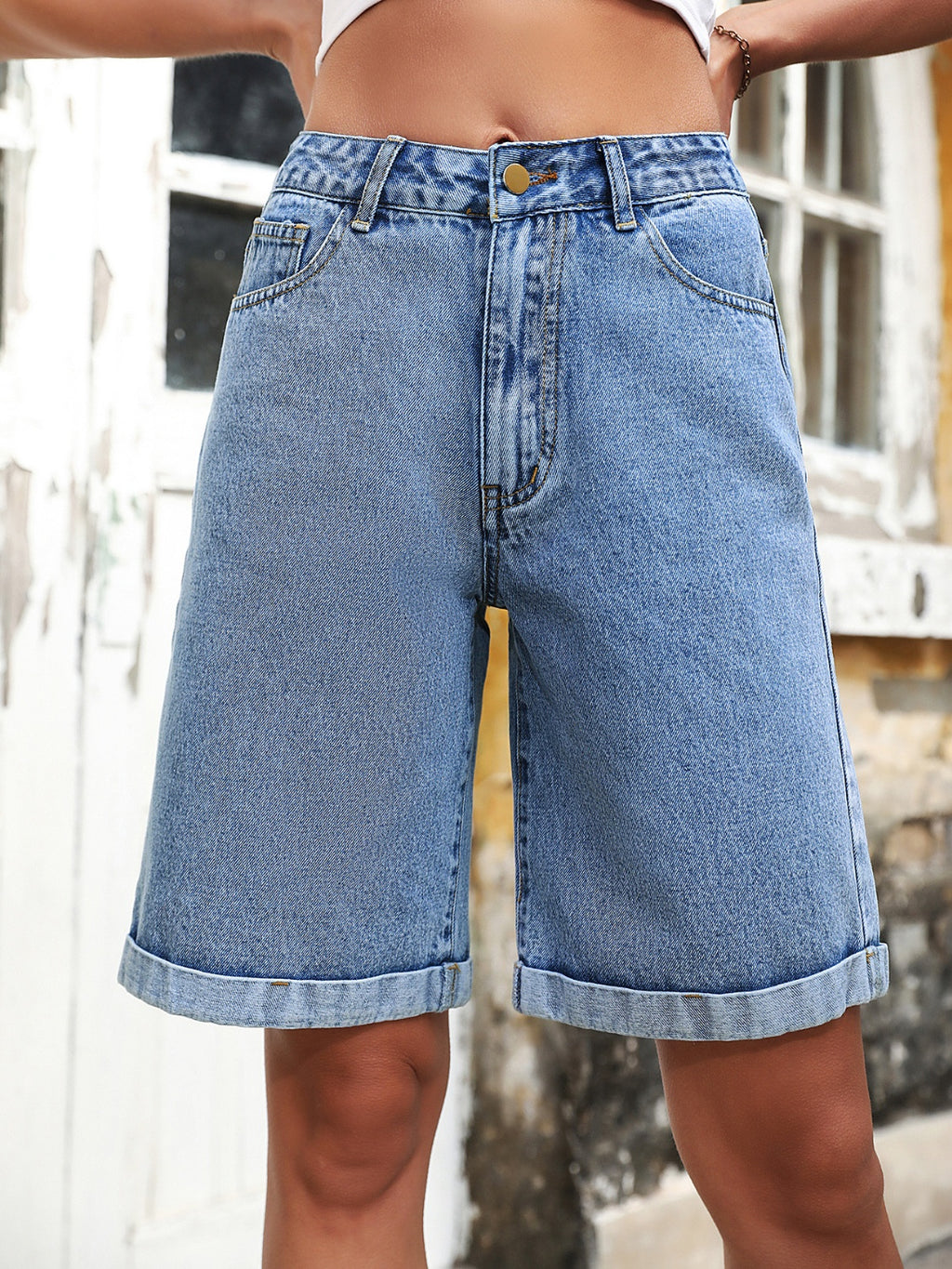 High Waist Denim Shorts
