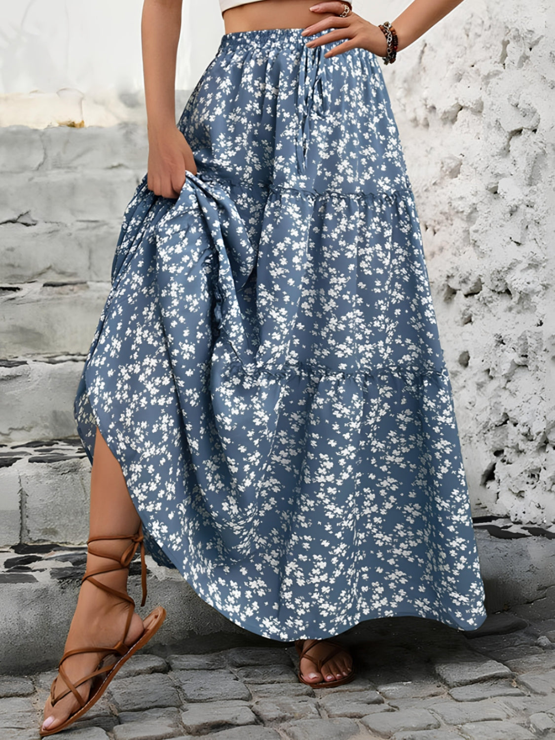 Tiered Floral Maxi Skirt Secondary image