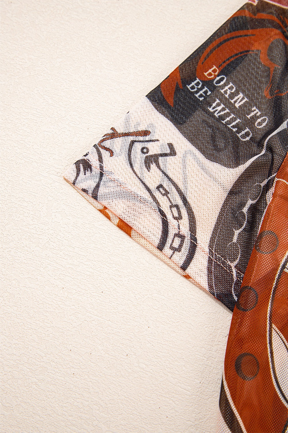 Western Horseshoe Printed Mesh Short Sleeve T Shirt